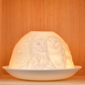 KALANKA-Nordic Light Bougeoir pour Bougie Chauffe-Plat, Ensemble d'abat-Jour et Assiette, hiboux Salon, Table de Salle à Manger, Accessoires de décoration d'intérieur - Porcelaine - Taille Unique, Fi - Neuf