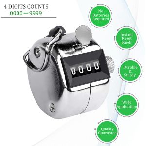(Style Régulier En Métal (Sans Base)) Compteur Manuel À Deux Compteurs Compteur De Golf À 4 Chiffres Compteur De Nombres Mécanique Clicker De Paume - Neuf