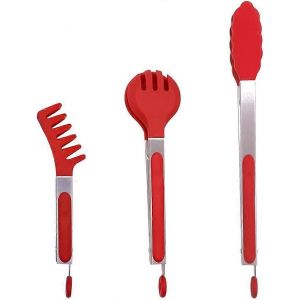 Paquet de 3 pinces en acier inoxydable avec embouts en silicone,pinces à pince de cuisine antiadhésives de 8 pouces de 10 pouces - Neuf