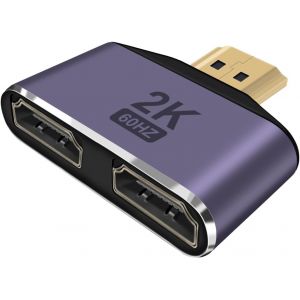 Répartiteur Hdmi 1 Entrée 2 Sorties 2K 60Hz Adaptateur Hdmi Mâle Vers Femelle Utilisation Unidirectionnelle Pour Salles De Réunion Et Environnements De Test[Z443] - Neuf