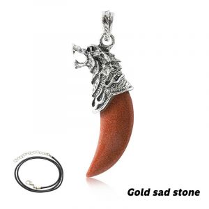 Goth Multicouche Vintage Dent De Loup Pendentif Collier Femmes Mode Bijoux Colliers Avec Corde &iquest; Phim&iquest;&iquest;&iquest; &iquest;&iquest;--Gold Sad Stone - Neuf