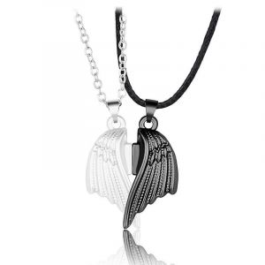 Angel Wings Couple Magnetic Distance Collier Minimalist Matching Chain Kit - Neuf