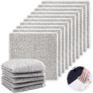 KGABERY-Lot De 10 Chiffons De Vaisselle Polyvalents En Fil Métallique Pour Nettoyage Humide Et Sec,Réutilisables,Non Pelucheux,Anti-Rayures,Chiffons De Nettoyage Pour Cuisine - Neuf