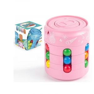 Perles magiques Rubik's Cube en conserve Jeu de rotation intelligent Décompression de rotation des doigts Rubik's Cube-rose - Neuf