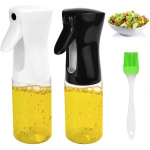 Lot De 2 Vaporisateurs D'huile De Cuisine En Plastique De 200 Ml, Vaporisateur D'huile D'olive Rechargeable Avec 1 Brosse En Silicone - Neuf