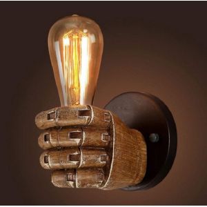 Applique murale antique poing qui illumine la lampe murale industrielle vintage E27 Edison Base de l'ampoule pour Couloir-Cuisine-Chambre-Restaurant Café (Main Gauche) - Neuf