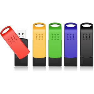 Clé USB 16 Go 5 Pièces Pivotant Clé USB 2.0 Mémoire Stick Stockage Mixte Couleur pour Stockage de Données - Neuf
