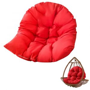 Coussin de rechange lavable pour fauteuil suspendu en forme d'?uf - Rouge, 120 x 80 cm, polyester, rembourrage en mousse - Neuf