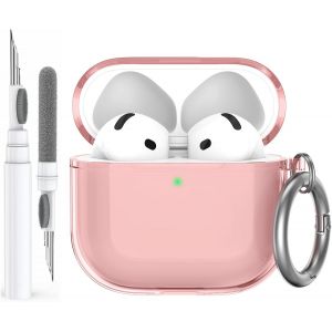 Transparente Coque AirPods 4 (2024) avec Kit Nettoyage [Anti-Jaunissement] Étui Protection TPU Souple Clear Housse pour AirPods 4ème Génération Supportant Recharge USB-C et Recharge sans Fil.[S438] - Neuf