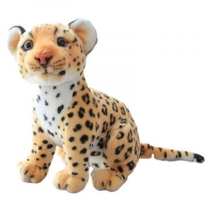 Peluche mignonne de lion simul&eacute;, de l&eacute;opard, de l&eacute;opard des neiges, de poup&eacute;e d'animal de la for&ecirc;t, de poup&eacute;e de chiffon r&eacute;aliste-l&eacute;opard - Neuf