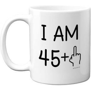 ERYI-Tasse À Café En Céramique De 325 Ml Pour Homme Et Femme - Cadeau Amusant Pour 46E Anniversaire - Doigt Du Milieu - Cadeau Amusant Pour 46Ème Anniversaire - Neuf