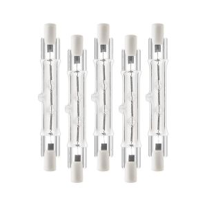 Paquet De 5 R7s 118mm 300w 230v,R7s Ampoule Linéaire Halogène,Lampe Halogène À Intensité Variable Pour La Construction Wo - Neuf
