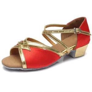 Chaussures De Danse Latine-Talon Bas Fond Souple Pour Filles Et Femmes-Rouge 27 Rouge,27 - Neuf