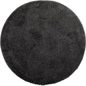 KAL-Tapis De Salle De Bain Ø 60 Cm Tapis De Bain Lavable Antidérapant Microfibre Douce Rond - Noir - Neuf