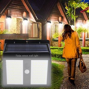 Hjlian Applique Murale Solaire A 146 Led Avec Detecteur De Mouvement Infrarouge, Eclairage D'exterieur, Pour Cour Ou Jardin - Neuf