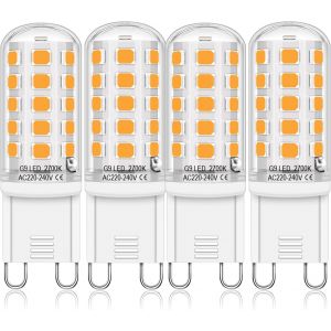 Ampoules Led G9 Blanc Chaud 2700k,Ampoules Led G9 4w Équivalent À Une Lampe Halogène 30w-40w,400 Lumens Sans Scintillement,Non Dimmable,4 Pièces - Neuf