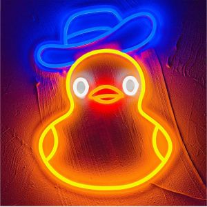 KUWL-Neon Led Mural - Veilleuse Enfant Enseigne Lumineuse Alimenté Par Câble Usb Lampe Neon Murale, Dimmable Lampe Canard Lampe Ambiance Pour Decoration Chambre Enfant Et Deco Chambre Ado - Neuf