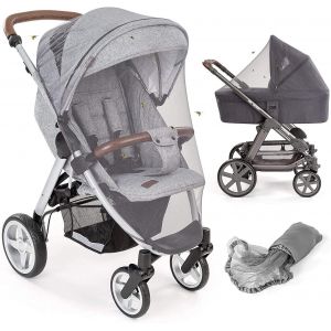 Kalanka-Zamboo Moustiquaire Poussette Et Landau Universelle, Filet Anti Moustique, Insecte Et Guêpe, Protection Fine Et Résistante, Sac Inclus, Lavable - Gris - Neuf