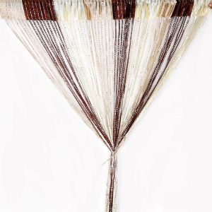 Eryi-Rideau De Porte, Argent Décorative Rideau À Cordes 100 X 200 Cm Panneau Mural Fenêtre Porte Salle De Frange, Ideau De Porte À Fils, Moustiquaire, Divise-Pièce, Mariage (Café Champagne Beige) - Neuf