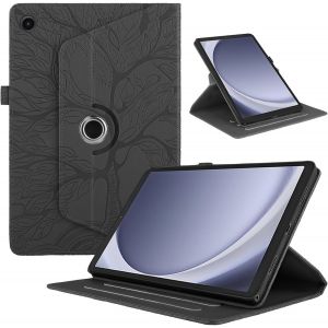 Kal-Coque Pour Samsung Galaxy Tab A9 8.7 Pouces 2023 (Sm-X110/ Sm-X115), Etui Premium Cuir Pu Rotatif &Agrave; 360 Antichoc Degr&eacute;s Flip Case Cover Fonction Support Housse - Noir - Neuf