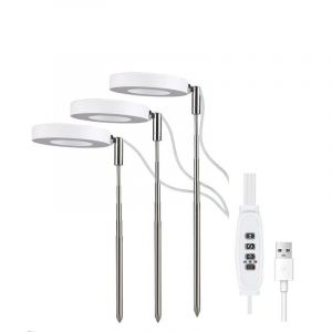 Lampe De Croissance Pour Plantes Ajustable 15w &Agrave; Trois T&ecirc;tes Avec Lumi&egrave;re Rouge Et Bleue De 3,5 Pouces - Neuf