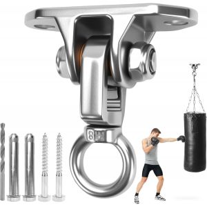 Ulteronixshop-Crochet de plafond M8 pour charges lourdes - Pour poutres en bois - Plaques oculaires - Jusqu'&agrave; 500 kg - Support de plafond - ?illets muraux - En acier inoxydable - Grand sac de frappe - Neuf