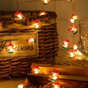 Kal-Guirlande Lumineuse D'intérieur À Piles - 2 M20 - Guirlande Lumineuse Champignon - Rideau Lumineux D'extérieur - Blanc Chaud - Rideau Lumineux Étoilé - Lampe De Mushroom Led - Décoration De - Neuf