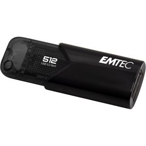 Cl&eacute; Usb Gamme B110 Click Easy 3.2,512Go-Flash Drive Compatibilit&eacute; Universelle-Tr&egrave;s Rapide-Lecture 20Mo/S Et &Eacute;criture 10Mo/S-&Eacute;co-Design-Noir - Neuf