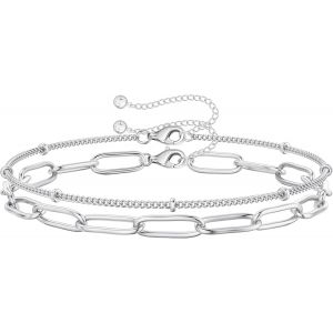 Asas456-Bracelets Charme Ajustables Plaqués Or 14k Pour Femmes|Ensemble De Bracelets À Chaîne Pour Femmes|Bracelets Fins Empilables|Idée Cadeau Bijoux Pour Femmes - Neuf