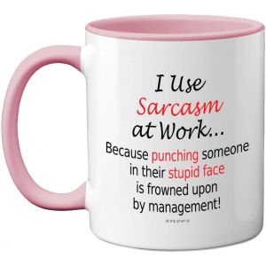 Eryi-Tasses Amusantes Pour Homme Et Femme U2013 I Use Sarcasm At Work U2013 Tasse Fantaisie Pour Collègues De Travail, Cadeau Amusant De Noël, Cadeau D'anniversaire, Passe Au Lave-Vaisselle, Tasse - Neuf