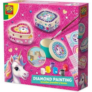 KALANKA-14138 Licorne - Boîtes à Bijoux Peinture Diamant - Kit de Loisirs Créatifs pour Enfants dès 5 Ans - Décorez des boîtes avec des Autocollants Diamant - Parfait pour Ranger Vos trésors - Neuf