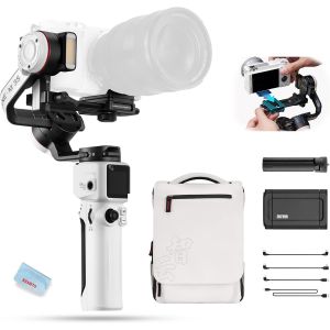 lbgwp60-Crane M3S Combo Stabilisateur Gimbal 3 Axes,Conception Tout-En-Un,Pour Caméras Sans Miroir/Caméra Action/Smartphone,Pour Canon,Pour Gopro,Avec Clip De Téléphone/Trépied/Sac À Dos - Neuf