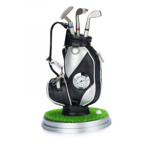 Porte-Stylo Fantaisie Pour Sac De Golf Avec Stylos Pour Clubs De Golf Et Horloge Noire - Neuf