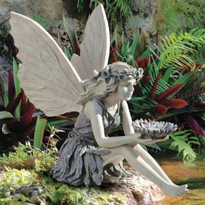 Statue De Jardin Féerique, Sculpture De Jardin De Fée Tournesol, Mangeoire À Oiseaux En Pierre, Figurine D'ange Réaliste, Figurines De Fées, Décoration De Jardin Extérieur - Neuf