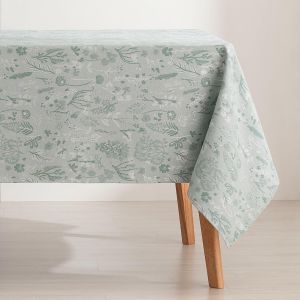 Chenquansarl-Nappe Anti-Taches De Table Rectangulaire Jacquard Imperméable, 140 X 240 Cm, Toucher Tissu, Couleur Vert Mélèze - Neuf