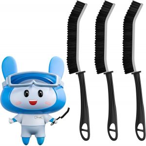 LORANKA-Brosse &agrave; Joints, Brosses Nettoyage Salle de Bain avec Poign&eacute;e Ergonomique, Brosse &agrave; R&eacute;curer, Brosses Nettoyage Crevasses pour Cuisine, Salle de Bain et Rails de Fen&ecirc;tre (3, Noir) - Neuf