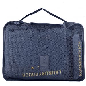 Hjlian Lot De 6 Pochettes De Rangement Pour Vetements De Voyage, Valises Portables, Organiseurs De Bagages (Bleu Marine) - Neuf