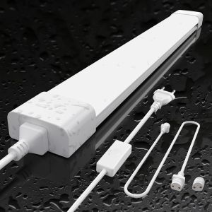 Liux-18w Neon Led 60cm (1 Pc),2000lm Connectable Tube Led,Blanc Naturel(4000k) Reglette Led Ip65 Imperméable Luminaire Plafonnier Pour Garage Ateliers Sous-Sol Salle De Bain Bureau Parking - Neuf