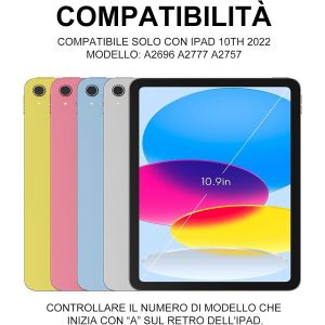 Étui Pour Ipad Avec Clavier Bluetooth Magnétique Amovible, Compatible Avec Ipad 10 Génération 10,9"" - Design Fin, Support Réglable Et Emplacement Pour Apple Pencil, Protection 360°, Noir - Neuf