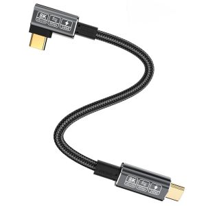 CLOUDDS-90Degree Câble Usb4,Avec Câble Thunderbolt 4,Câble De Charge 240W,Câble De Données 40 Gbps,8K @ 60Hz Hdr,Câble Usb C Vers Usb C,Pour Hub,Dock,Pc,Egup (90Degree Câble Usb4-0.45M) - Neuf
