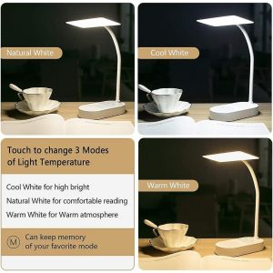 Lampe De Bureau Sans Fil Rechargeable 2 Piles 40 Led,3 Couleurs Dimmable Réglable - Neuf