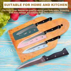 3pcs Housses De Protection En Plastique Pour Couteaux,Housses Universelles Pour Lames,Prot&egrave;ge-Lames Pour Couteaux De Cuisine,Rose - Neuf