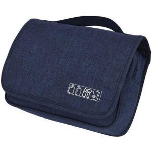 Trousse De Toilette De Voyage, Sac De Toilette De Voyage Suspendu, Compartiments Multiples Pour Organiser Les Objets Personnels, Crochet En M&eacute;tal Pour Suspendre, Bleu, Simple - Neuf