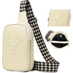 TZF-Femme Sac à bandoulière Sac de Poitrine Petit Cuir Sacs à Dos Fille Sacoche Bandouliere Sling Bag Crossbody Bag Noir - Neuf