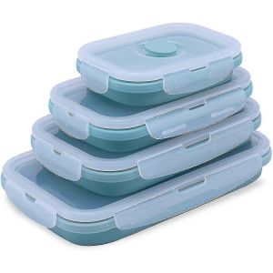 Ensemble De 4 Bo&icirc;tes De Conservation Alimentaire Pliables En Silicone - Neuf