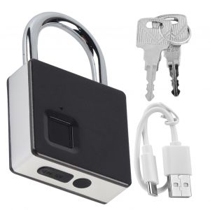 Cadenas intelligent a empreinte digitale Fipilock, cadenas biometrique portable d'exterieur en acier inoxydable, argent - Neuf