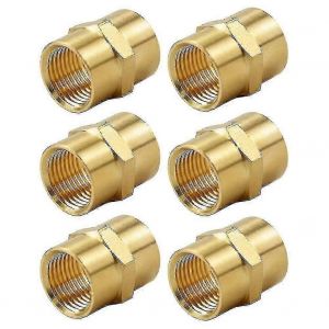 (paquet de 6) Réducteur de coupleur en laiton,1/4 pouce Npt x 1/4 pouce Npt femelle - Neuf