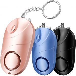 KALANKA-Alarme personnelle [3 Pack], Safe Sound Alarme de S&eacute;curit&eacute; Personnelle porte-cl&eacute;s sir&egrave;ne 140 dB avec lumi&egrave;re LED, alarme de s&eacute;curit&eacute; d'autod&eacute;fense d'urgence pour Enfants/Femmes/Personnes &acirc;g&eacute; - Neuf