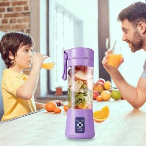 Mixeur à smoothie portable (violet), mixeur personnel avec 6 lames 3D, presse-agrumes rechargeable par USB, pour la maison, le bureau et l'extérieur - Neuf