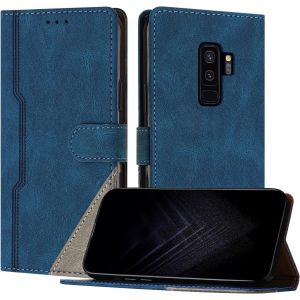 Kal-Étui Pour Samsung Galaxy S9 Plus, Housse En Cuir Pu Avec [Protection Antichoc Tpu] [Fonction Support] [Porte-Cartes ] Antichoc Magnétique Coque Pour Galaxy S9 Plus - Bleu - Neuf